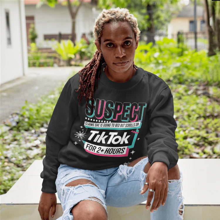 Suspect tiktok sweatshirt black